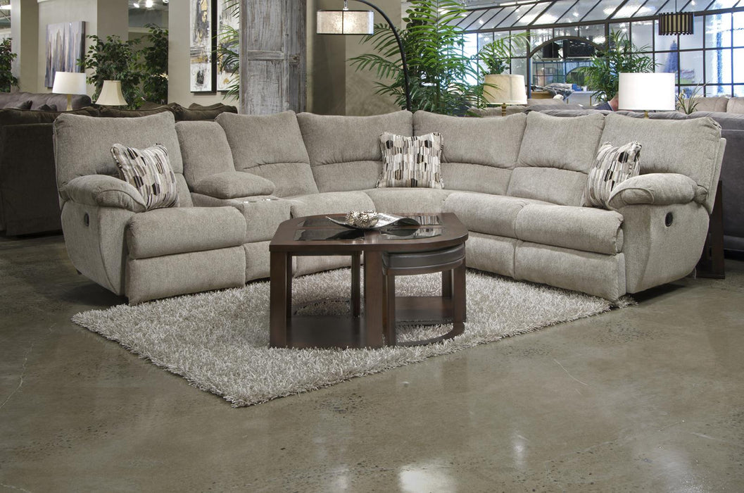 Catnapper Elliott 2pc Power Lay Flat Reclining Sectional in Pewter - Factory Furniture Outlet Store