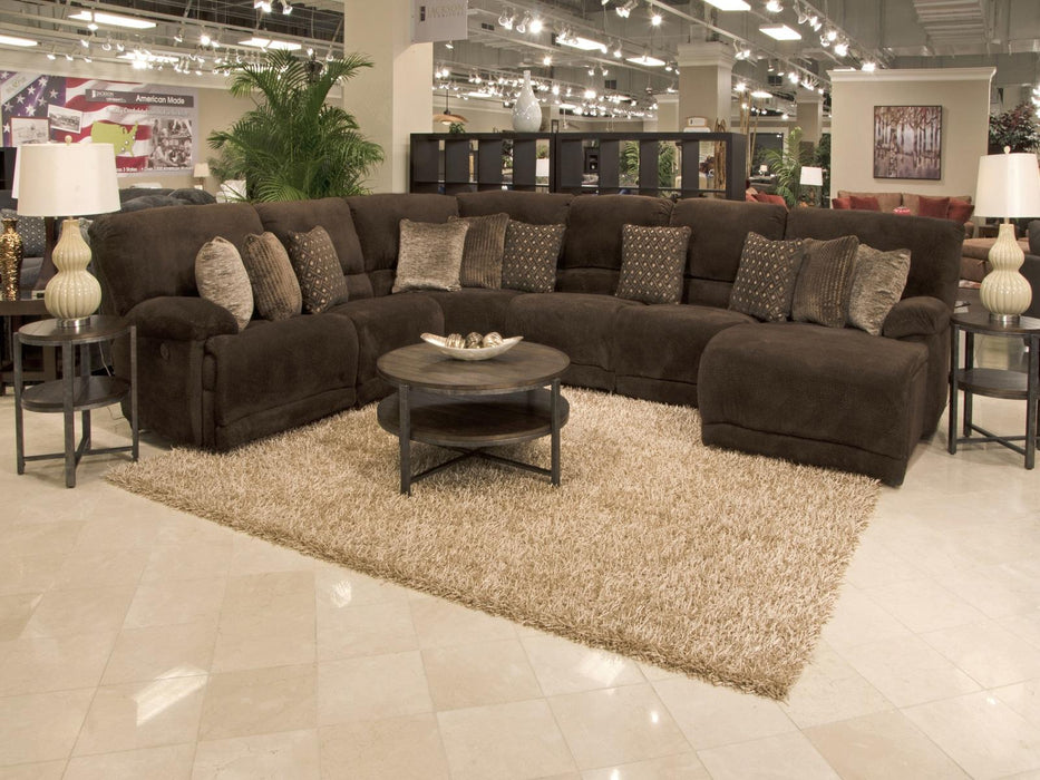 Catnapper Furniture Burbank Left Side Facing  Chaise in Chocolate - Factory Furniture Outlet Store