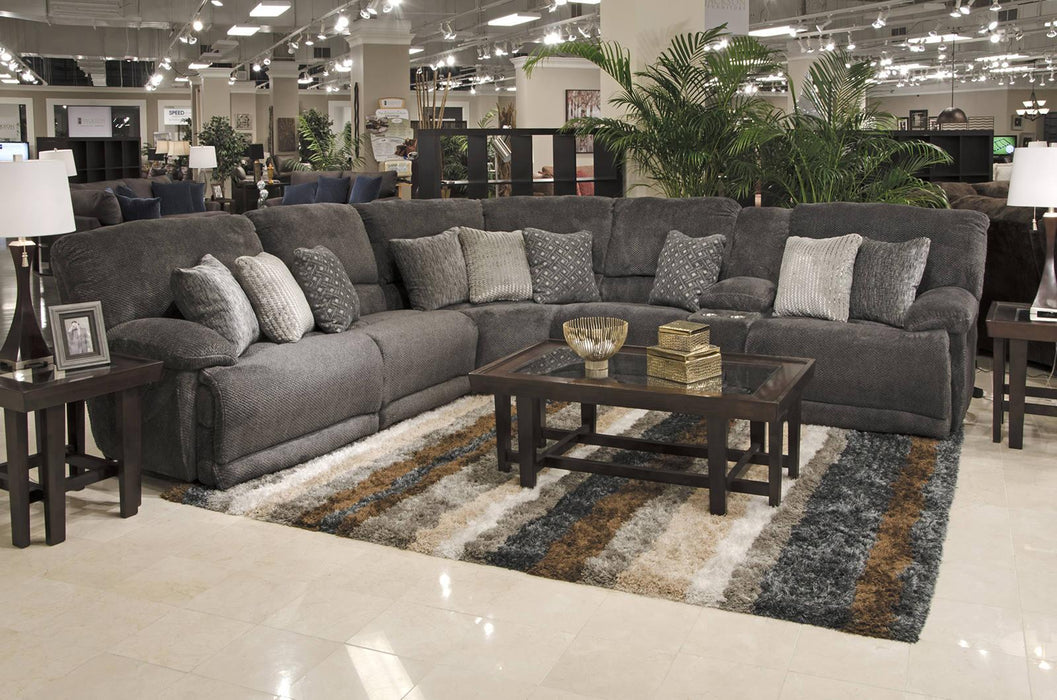 Catnapper Furniture Burbank 6pc Power Reclining Sectional in Smoke - Factory Furniture Outlet Store