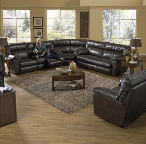 Catnapper Nolan 3-Piece Power Recline Sectional in Godiva - Factory Furniture Outlet Store