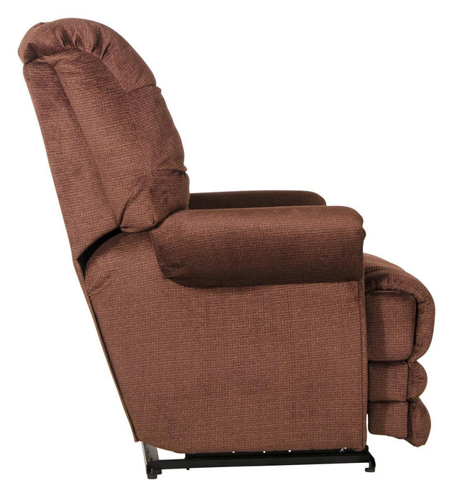 Catnapper Malone Lay Flat Recliner with Extended Ottoman in Merlot - Factory Furniture Outlet Store