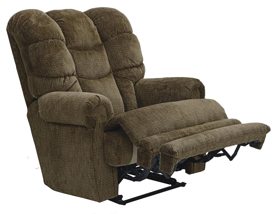 Catnapper Malone Power Lay Flat Recliner with Extended Ottoman in Truffle - Factory Furniture Outlet Store