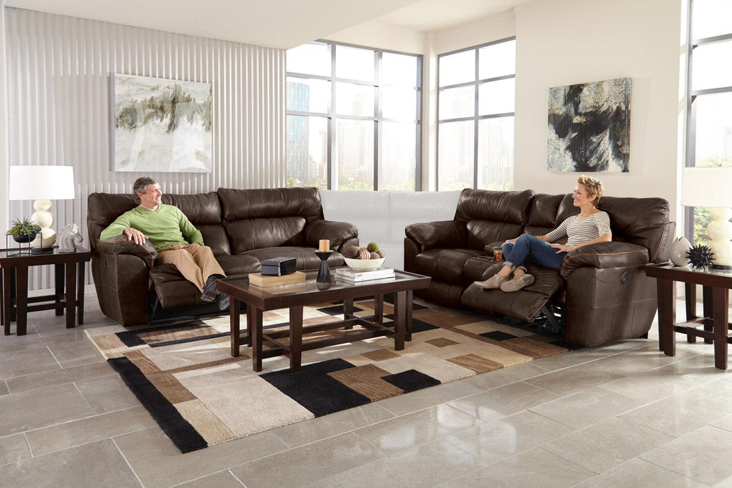 Catnapper Milan Power Lay Flat Reclining Sofa in Chocolate 64341 - Factory Furniture Outlet Store
