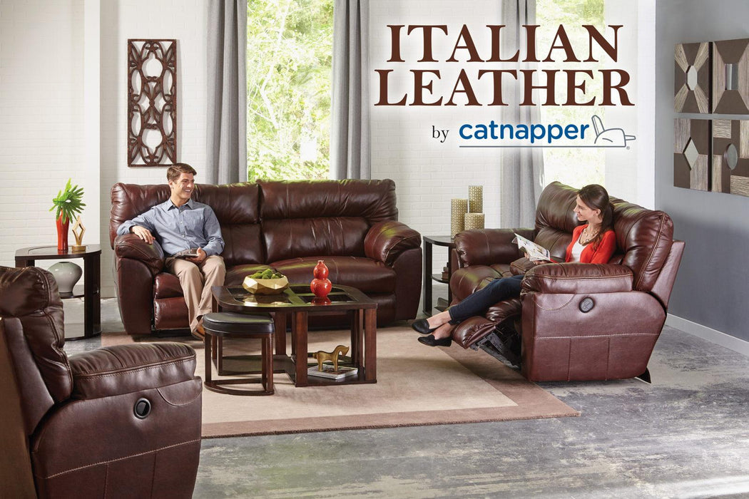 Catnapper Milan Power Lay Flat Reclining Sofa in Walnut 64341 - Factory Furniture Outlet Store