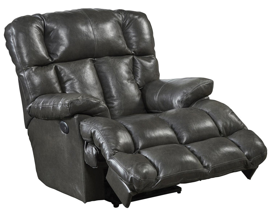 Catnapper Victor Power Lay Flat Chaise Recliner in Steel - Factory Furniture Outlet Store