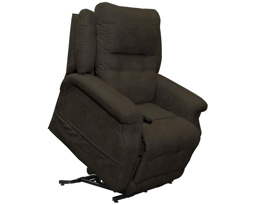 Catnapper Furniture Haywood Power Headrest Power Lift Lay Flat Recliner w/ Heat & Massage in Chocolate - Factory Furniture Outlet Store