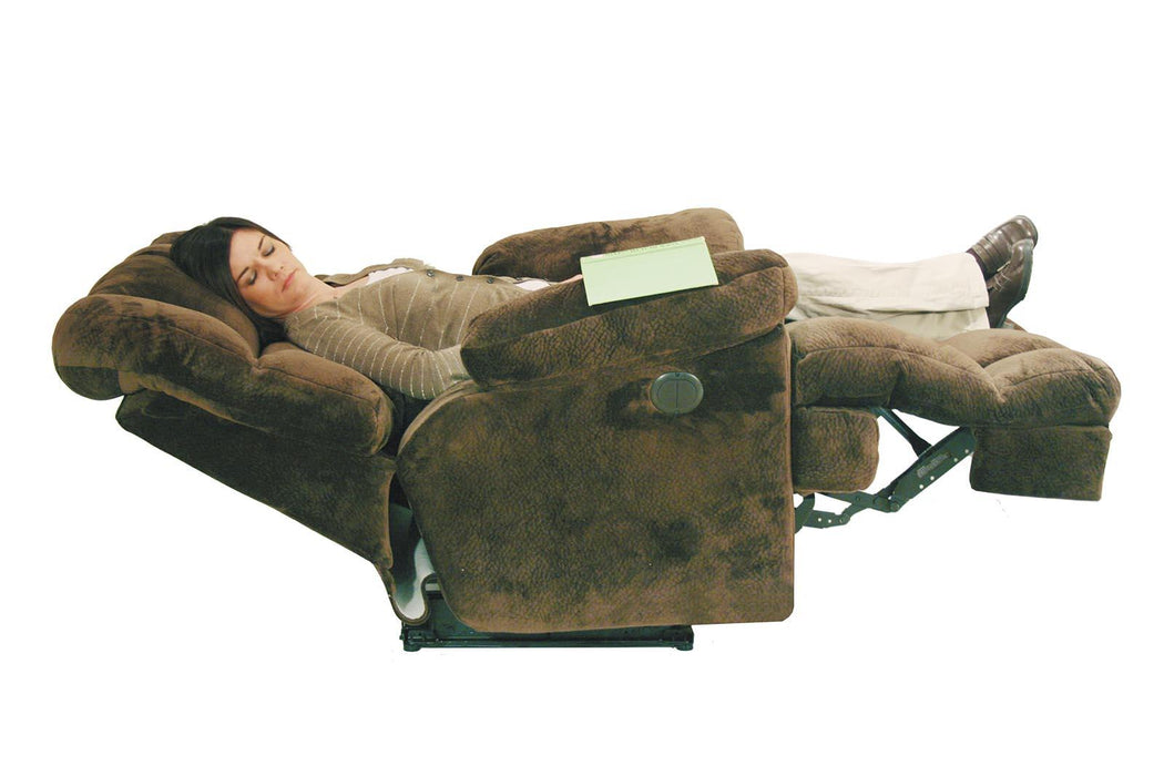 Catnapper Cloud 12 Power Chaise Lay Flat Recliner in Camel - Factory Furniture Outlet Store