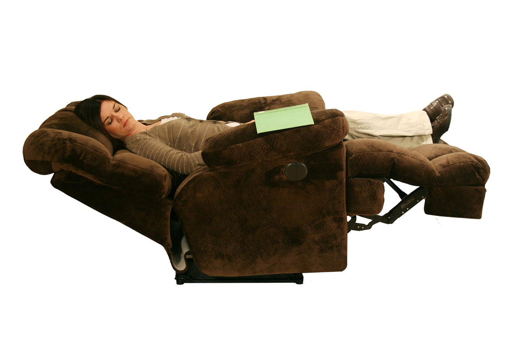 Catnapper Cloud 12 Power Chaise Lay Flat Recliner in Chocolate - Factory Furniture Outlet Store
