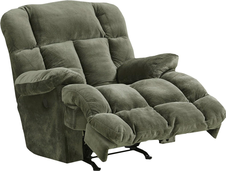 Catnapper Cloud 12 Power Chaise Lay Flat Recliner in Sage - Factory Furniture Outlet Store
