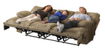 Catnapper Voyager Lay Flat Reclining Sofa with Drop Down Table in Brandy - Factory Furniture Outlet Store