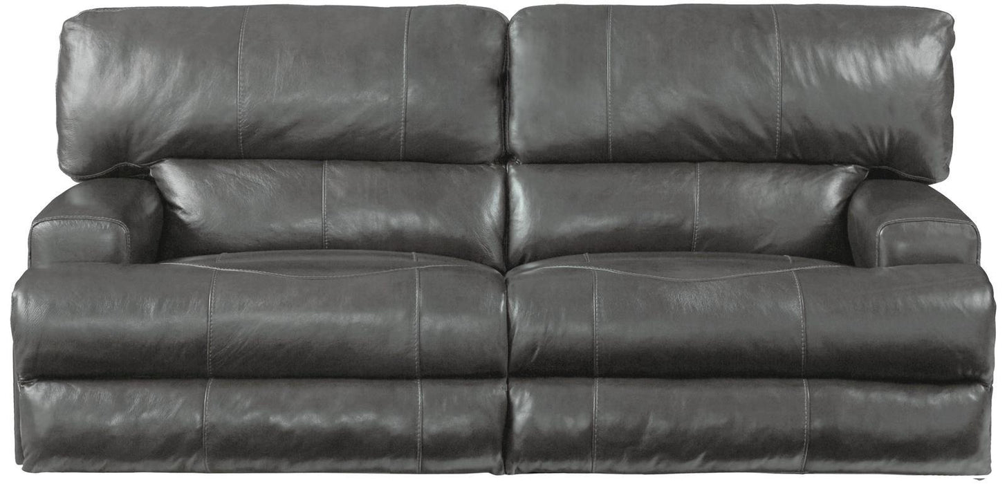 Catnapper Wembley Power Headrest Lay Flat Reclining Sofa in Steel - Factory Furniture Outlet Store