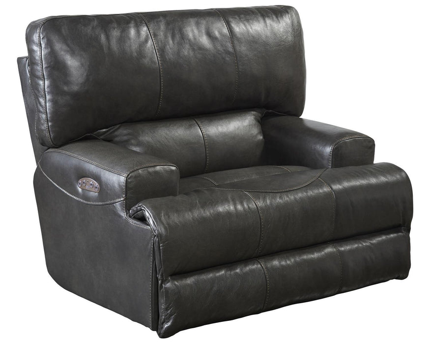 Catnapper Wembley Power Headrest Lay Flat Recliner in Steel - Factory Furniture Outlet Store