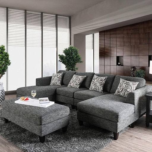 Lowry Gray Sectional w/ Ottoman image