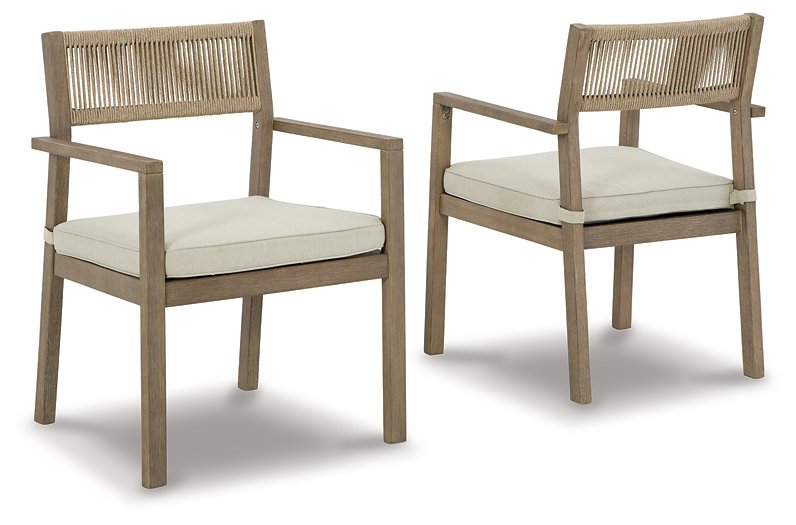 Aria Plains Arm Chair with Cushion (Set of 2) - Factory Furniture Outlet Store