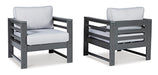 Amora Outdoor Lounge Chair with Cushion (Set of 2) - Factory Furniture Outlet Store