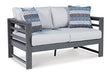 Amora Outdoor Loveseat with Cushion - Factory Furniture Outlet Store