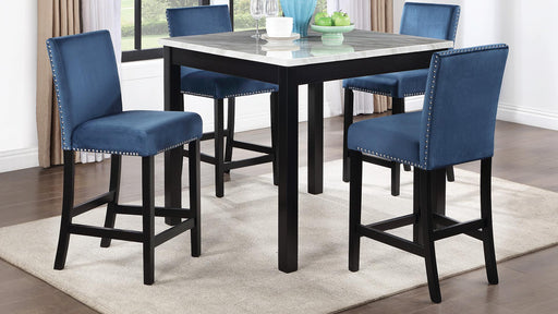 Julson DINING TABLE W/ 4 BLUE VELVET CHAIRS - D205-RYB-5 image