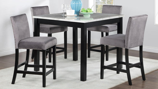 Julson DINING TABLE W/ 4 GRAY VELVET CHAIRS - D205-GRY-5 image