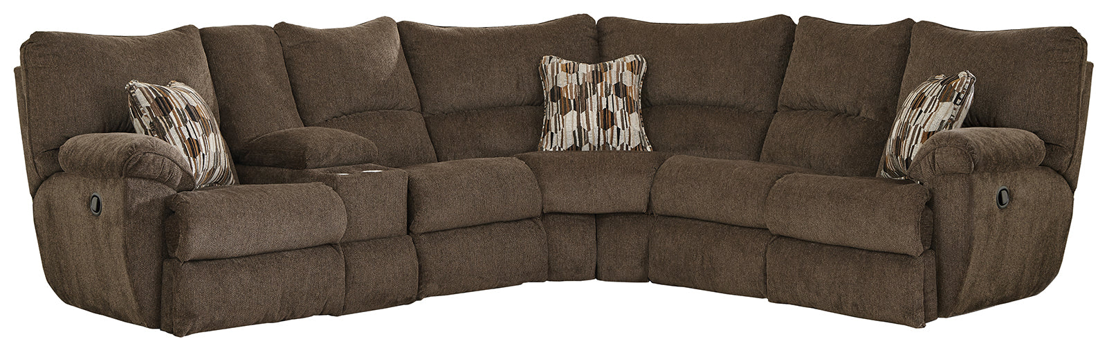 Catnapper Elliott 2pc Lay Flat Reclining Sectional in Chocolate image